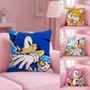 Cartoon S-SonicS Cushion Cover Plush Fabric Soft Double-Sided Printed Sofa Bedroom Home Decor Fine Gift Pillow Case