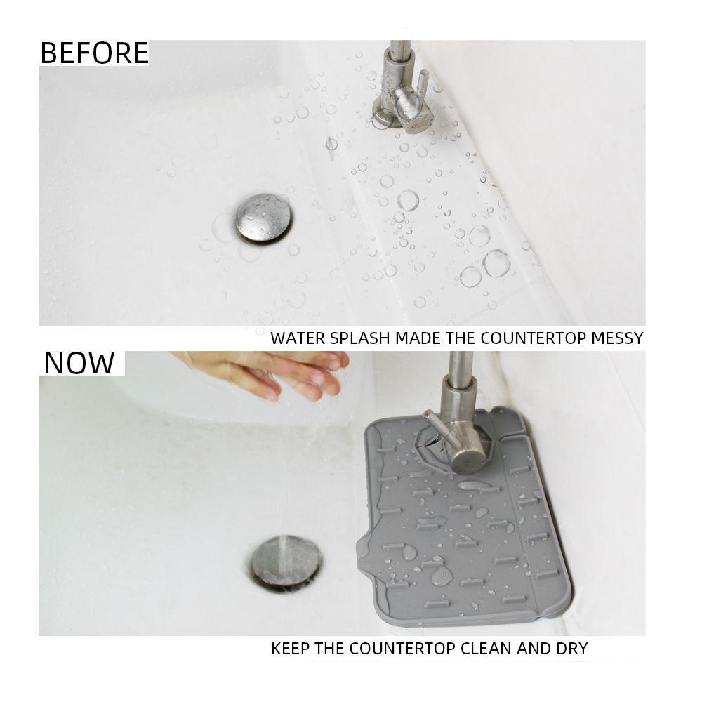 Wraparound Water Splash Guard Silicone Drain Pad Faucet Absorbent Mat Splash Catcher Splash-proof