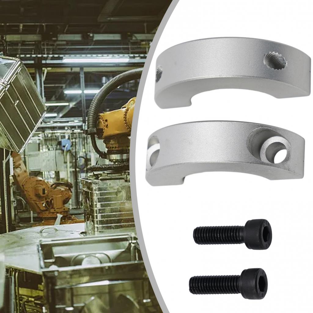 Двойное разъемное зажимное кольцо Сменный стопорный хомут для вала Серебристый