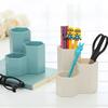 Подставка для ручек 3 отделения Шестиугольная Многофункциональное Ведро для хранения кистей для макияжа для рабочего стола Синий