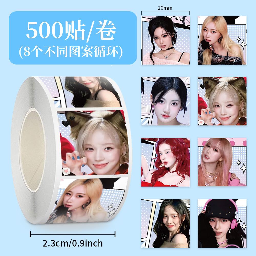 Наклейки Skzoo Idol Roll 500 шт. Клейкие этикетки для DIY Журнала Скрапбукинга Чехла Телефона Декора Polaroid Фанатов