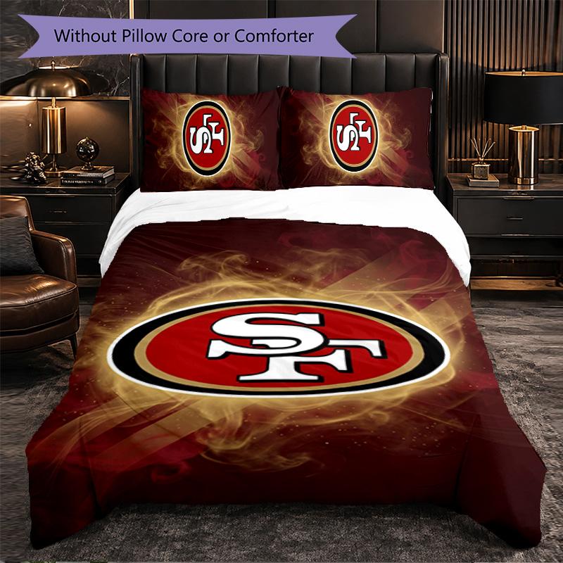Набор постельного белья из микрофибры с узором San Francisco 49ers, 3 предмета, Декор, Комплект с пододеяльником для спальни, Домашнее использование