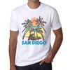 Men’s Vintage Tee Shirt Graphic T Shirt Summer Triangle San Diego White