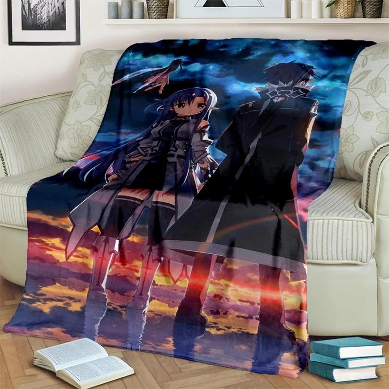 Одеяло с героями мультфильмов «Sword Art Online SAO», мягкое одеяло для дома, спальни, кровати, дивана, пикника, путешествия, офиса, детское одеяло