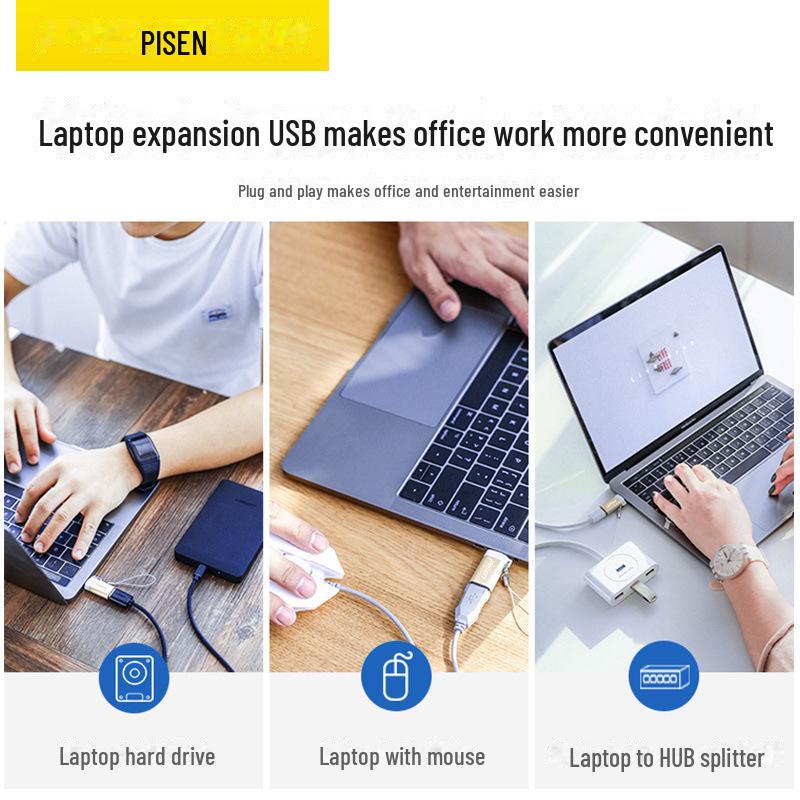 Адаптер PISEN USB 3.0 Type-C OTG для Huawei, Xiaomi, Oppo