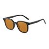 2024 Trendy Retro Square Thick Frame Yellow Semi-Transparent Sunglasses with Prescription for Men and Women