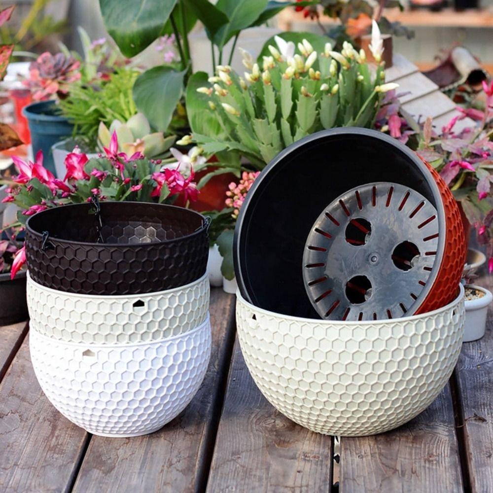 С дренажем и подвесной цепью, подвесная корзина для цветов, гидропонный горшок для растений, сад