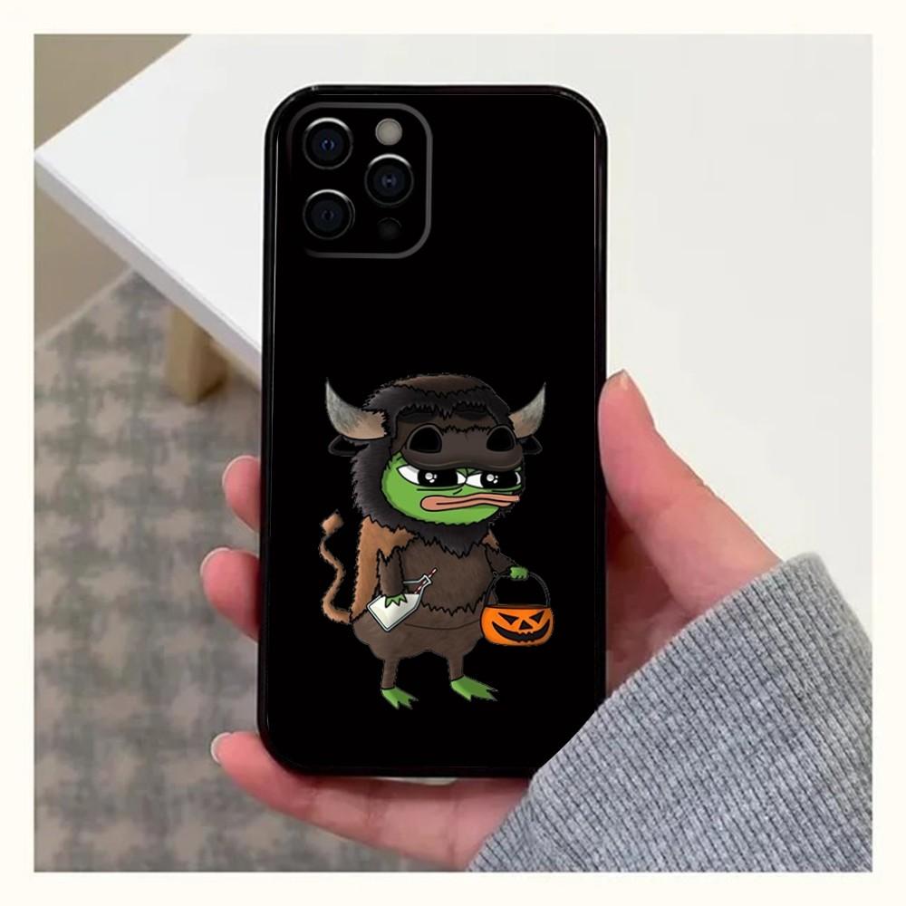 Грустная Лягушка P-Pepe Смешной Чехол Для Телефона Для iPhone 16,15,14,13,12,11,Pro,X,XS,Max,XR,Plus,Mini Мягкий Черный Чехол