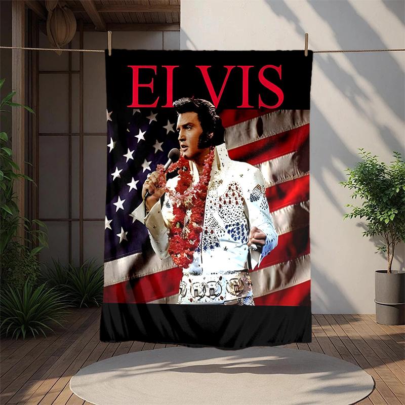 Elvis Flannel Blanket Soft Warm All-Season Throw, Design for Camping, Car Travel, Hiking Sofa, Bed, Office Perfect Gift for Parties