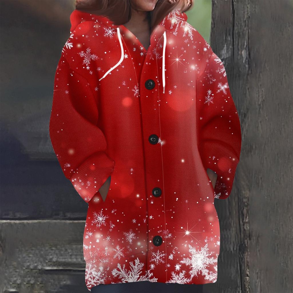 Свитшоты для женщин Вязаный свитер с длинным рукавом Принт Вязаный худи с пуговицами Кардиган Пальто