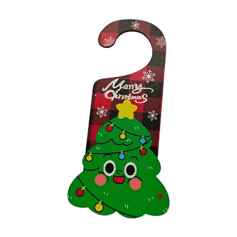 2025 Новые рождественские украшения бумажные дверные подвески Санта-Лось украшения для вечеринок реквизит дверной знак дверные ручки подвески украшения