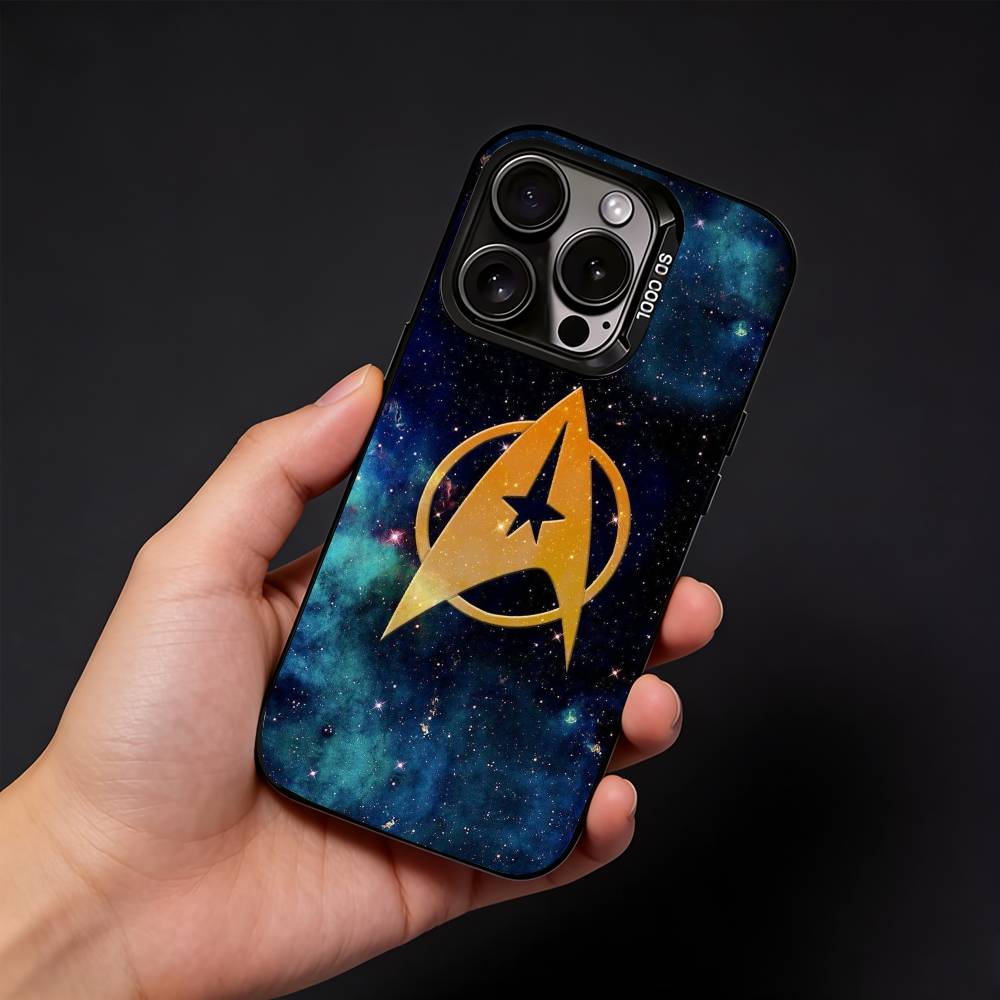S-Star T-Trek Phone Case For iPhone17, 16,15,14,13,12 Pro Max Black Candy Matte Shockproof Cover
