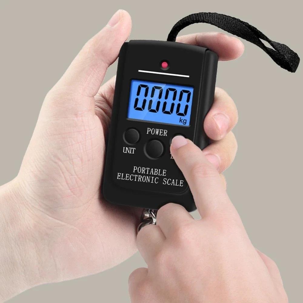 40 кг х 10 г мини-цифровые весы для рыбалки, багажа, путешествий, взвешивания, безмен, подвесные электронные весы с крючком