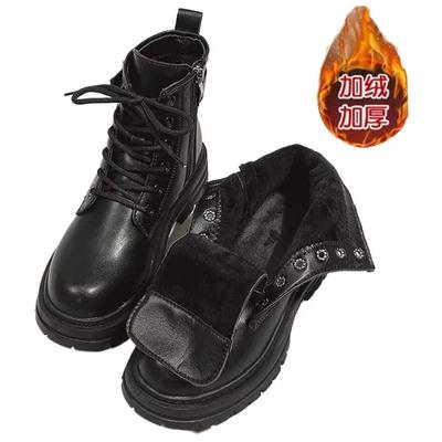 Модные женские ботильоны SyfIyno из искусственной кожи, осенне-зимние, с круглым носком, на шнуровке, на молнии, женские модные теплые хлопковые ботинки для мотоциклистов