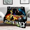 "La Légende Johnny: Fire & Passion Concert Poster"Blanket Flannel Throw Blanket for Sofa, Bed, Travel, Camping, Office, Couch, Chair, And Be