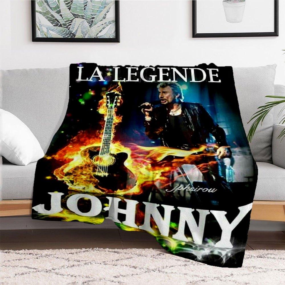 "La Légende Johnny: Fire & Passion Concert Poster"Blanket Flannel Throw Blanket for Sofa, Bed, Travel, Camping, Office, Couch, Chair, And Be