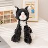 Latest Healing Sitting Black German Cat Dolls Kawaii Stuffed Plush Toy Long Hair Doll Cartoon Anime Cute Kids Birthday Gift Doll