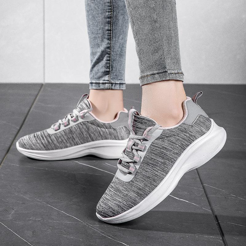 New Women Casual Sports Thick Soled Lace Up Mesh Fabric Running Non Slip Tennis Comfortable Jogging Women's Shoes Tenis De Moda
