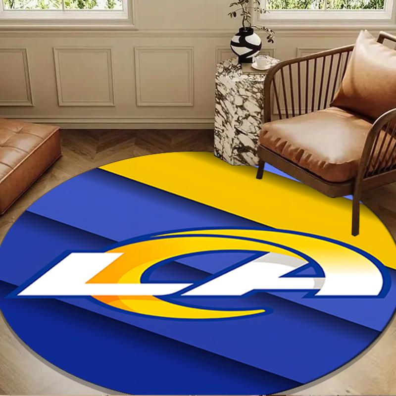1PC rug Rams Team Spirit Round mat Home Decor, Chair rug For livingroom,Bedroom, doormat home decor Birthday Gift Christmas Gifts