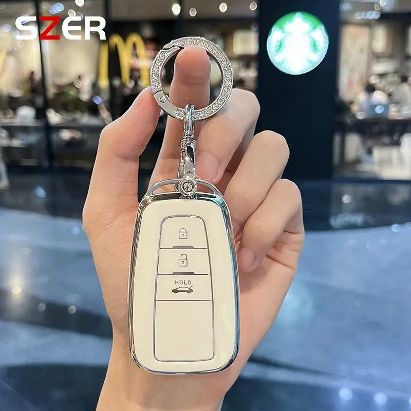 ZYU3  Fashion TPU Car Keychain Key Case Cover Shell Fob For Toyota Corolla Prius Camry CHR C-HR RAV4 Altis Land Cruiser Prado Keyless
