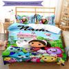 3pcs Gaby's Bubble House4 Cover Set - Personalized Name, HD Printed Bedding with 1 Cover and 2 Pillowcases - Perfect for Home Decor, Easy Care