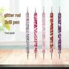 Набор из 5 двухсторонних ручек для доттинга стразами и глиттером для нейл-арта