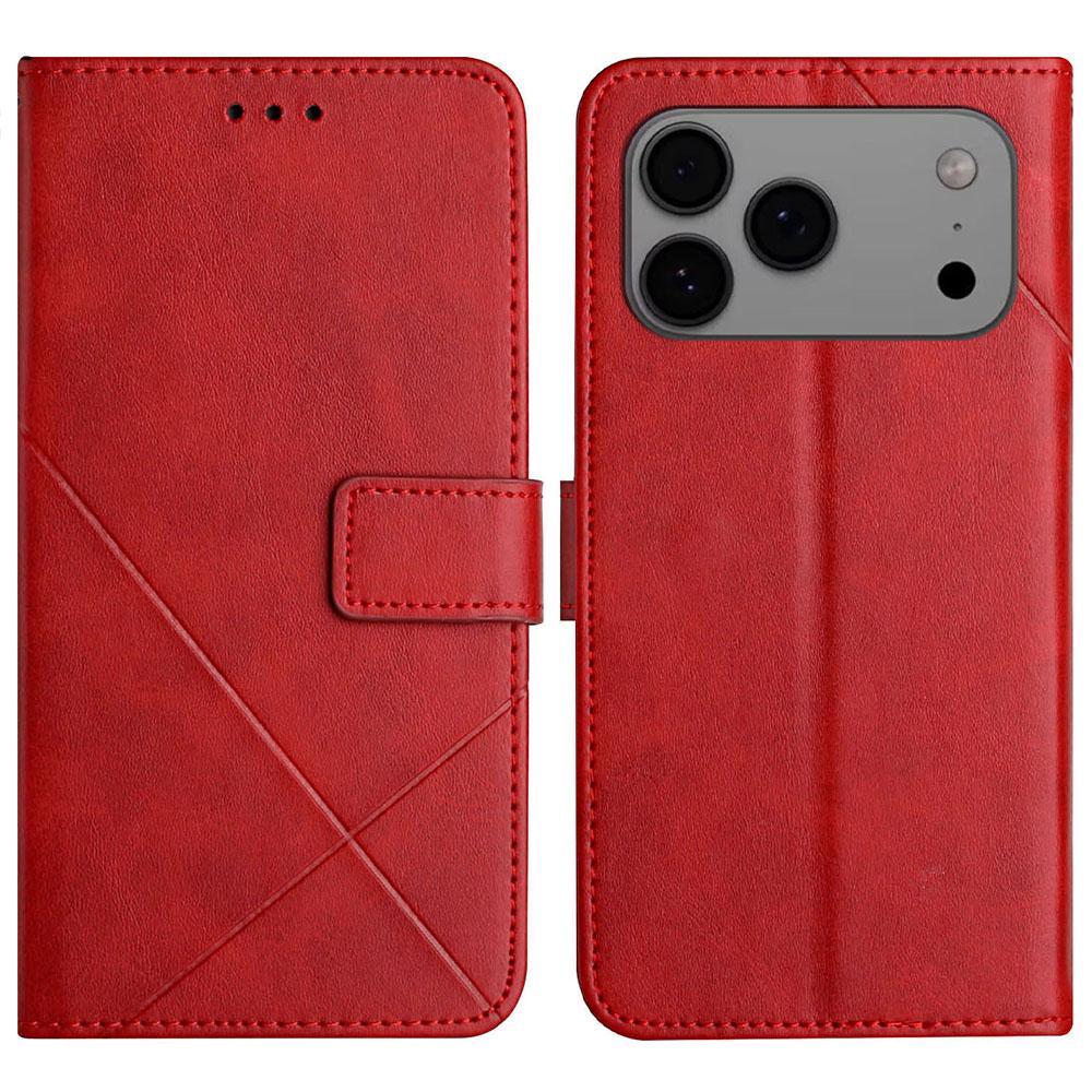 Чехол-кошелек со шнурком для iPhone 17 Pro Max, кожаный чехол для телефона с узором в виде линий