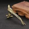 Antique Brass Long-tailed Pheasant Statue Desktop Ornament Bird Animal Figurines Home Decorations Living Room Crafts Collections