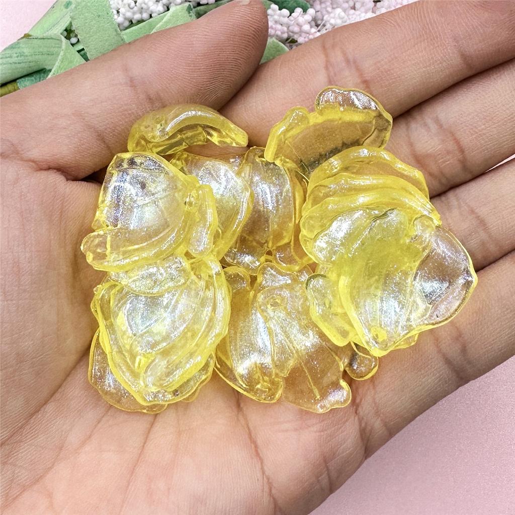 Pendant Keychain DIY Beads Creative Making Material Shiny Accessories 20Pcs Large Petal Jewelry 20.6*22.9mm Earrings Acrylic
