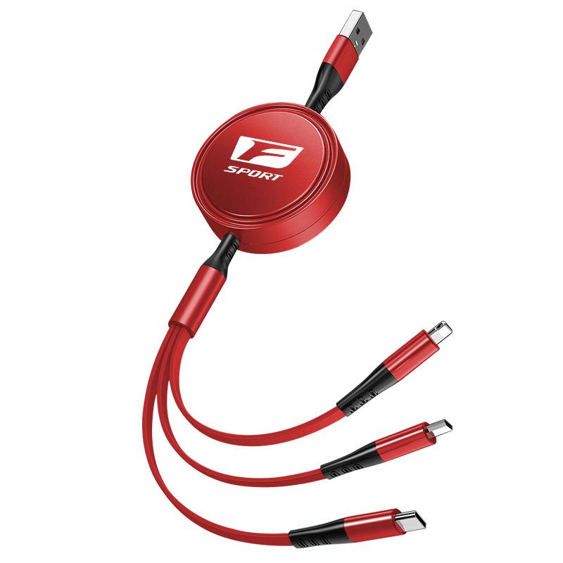 3-In-1 Fast Charging Data Cable Retractable USB Type-c Interface For Lexus Fsport GS GX IS LS LX CT LC RC LBX NX RX 350h 450h ES AEP1