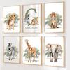 Lion Leopard Giraffe Elephant Zebra Wall Art Posters Painting Jungle Animals Wall Pictures Baby Kids Room Decor Canvas Prints