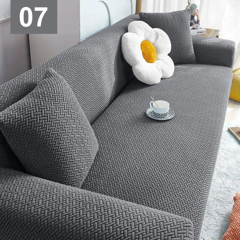 1/2/3/4 Seater Jacquard Sofa Covers Stretch Couch Cover Thick Corner Sofa Slipcover Protector For Home Elastic Armchair Cover