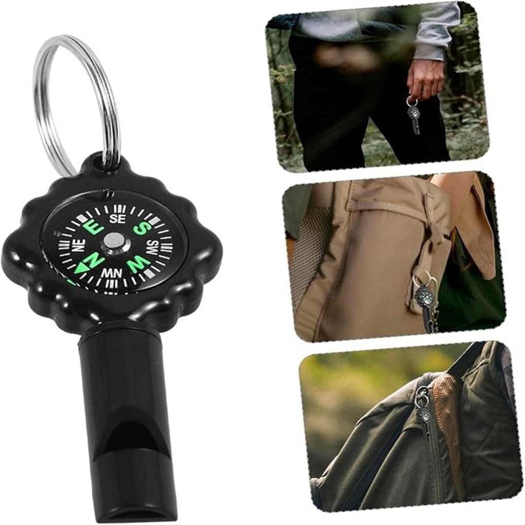 Camping Whistle Compass Keychain - Portable Outdoor Gear with High-Precision Direction , Lightweight and Easy To Carry