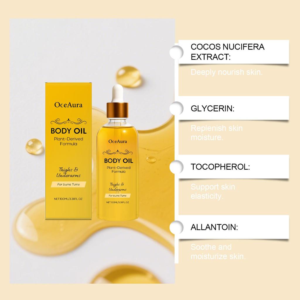 OceAura Увлажняющее масло для тела, Легкое и шелковистое, Для ежедневного массажа и увлажнения, Нежирное ощущение