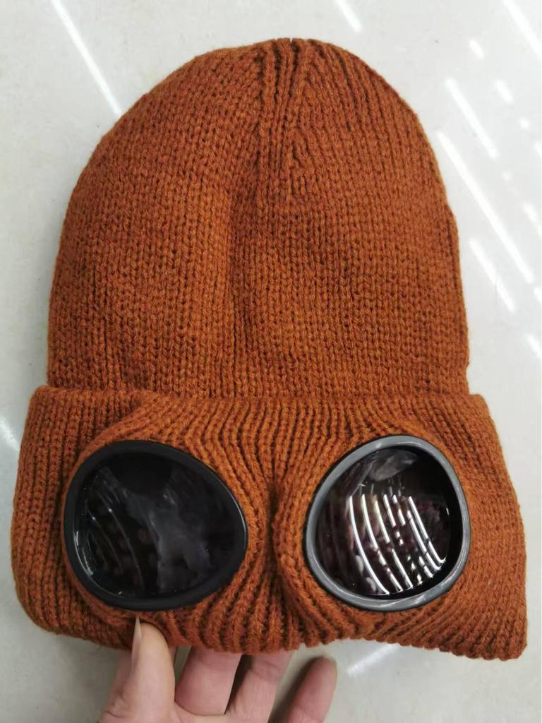 Унисекс Теплая Вязаная Шапка-Авиатор с Очками Лягушки - Идеально для Катания на Лыжах