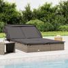 VidaXL 2-seater Sun Lounger with Foldable Roof Grey 213x118x97 Cm 319651
