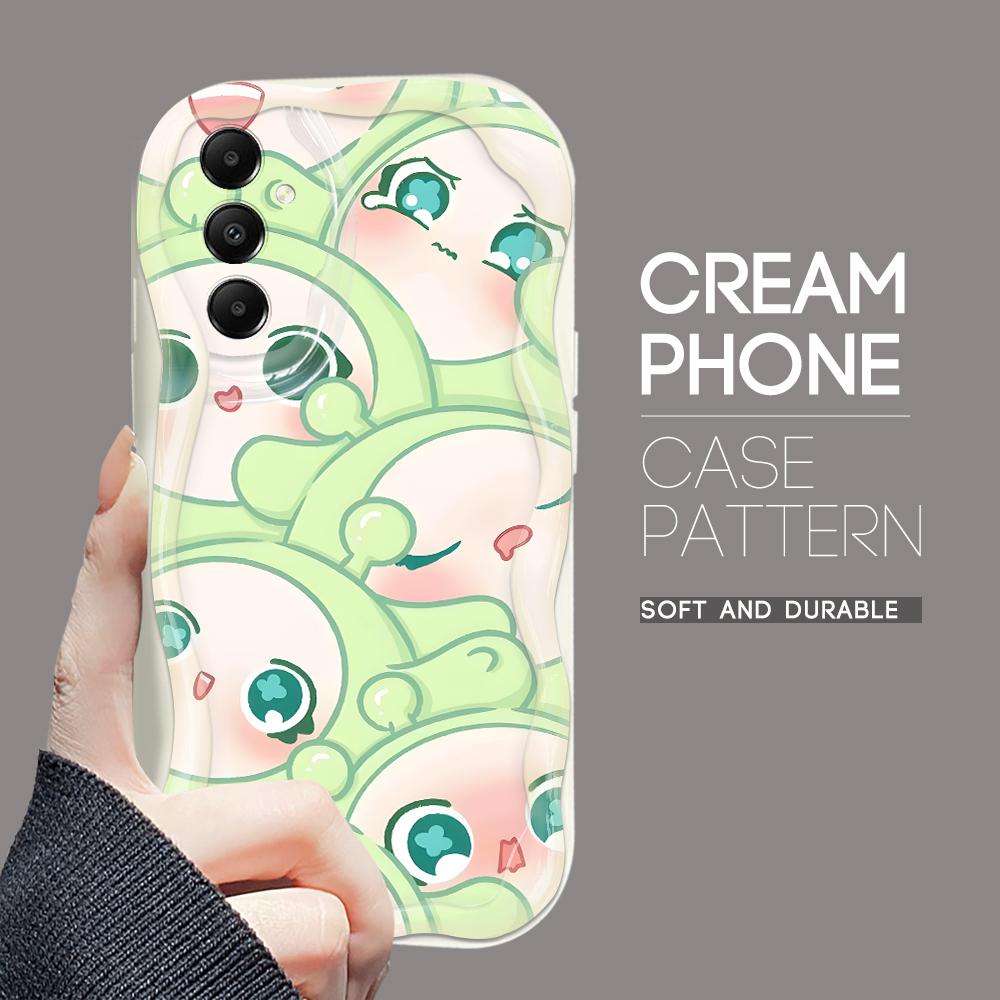 Милый мультяшный узор, кремовая текстура, мягкий силиконовый чехол с волнистыми краями, чехол для телефона Samsung