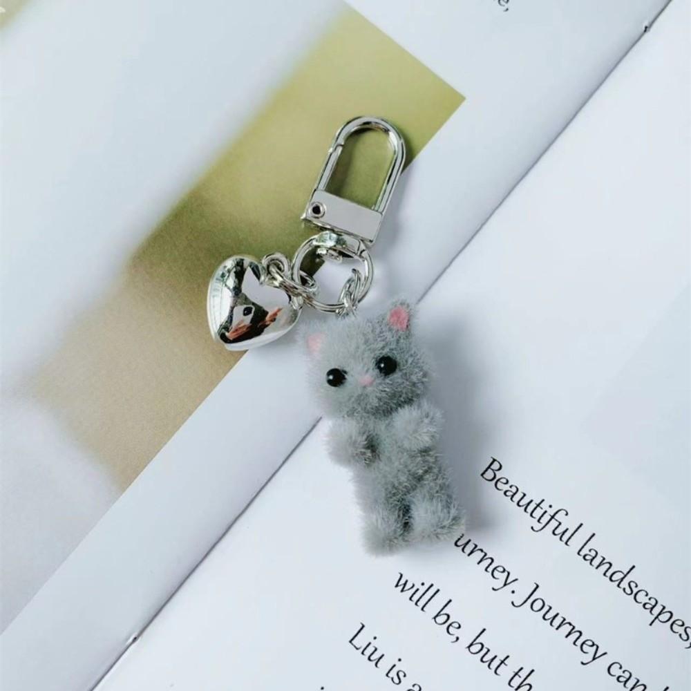 Ornaments Cat Keychain Creative Car Key Ring Fashion Plush Cat Pendant Key Decor