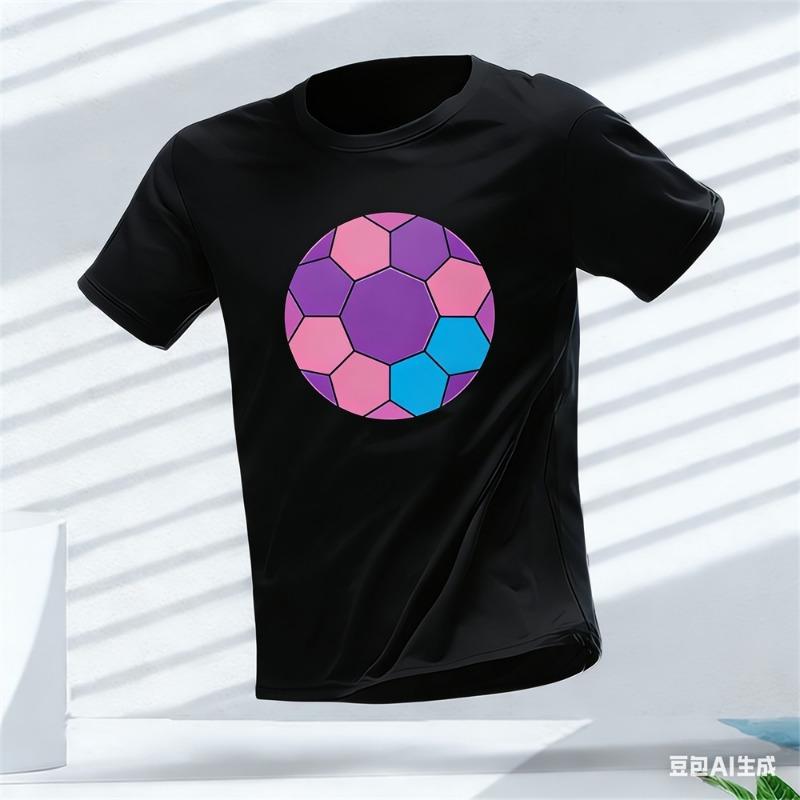Men Sports Short Sleeve T-Shirt High Elastic Orange Red Lightning Geometric Print Breathable Slim Training Top