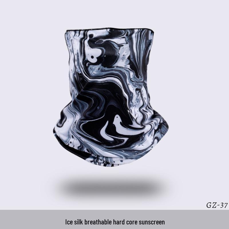 Ice Silk Ear-Hanging Face Mask - Breathable Sunshade & Neck Gaiter for Cycling & Sports