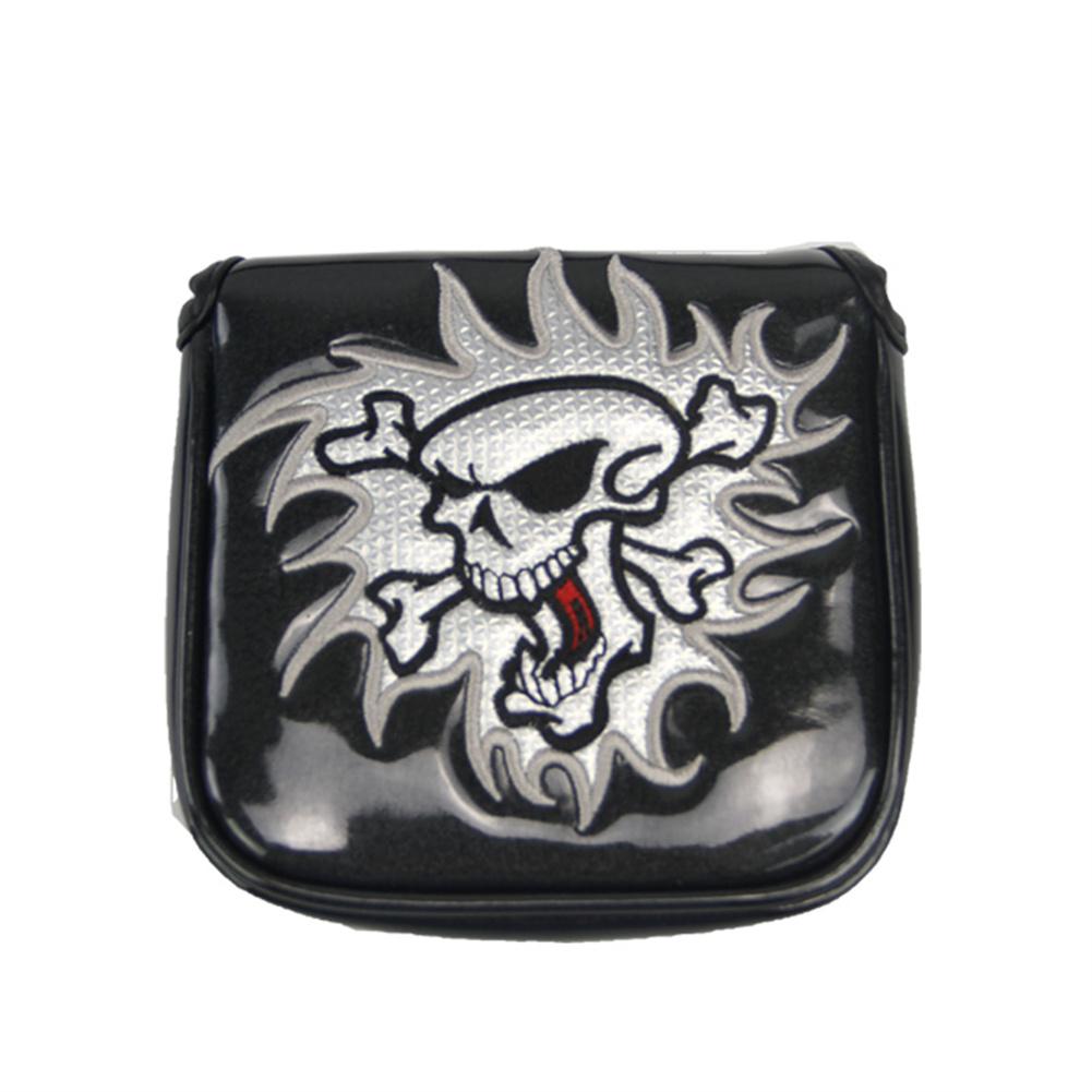 Pu+ Thick Fleece Golf-sports Putter Cover Square Club Head Cover Skull Pattern Universal Golf-sports Club Head Covers Accessory