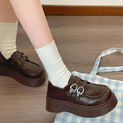 Ретро-британский стиль, высокие туфли на платформе, женские кожаные туфли 2025 года, универсальная юбка, туфли Мэри Джейн, новинка весны и осени