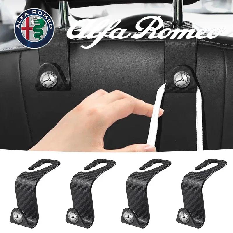 ZPU1 Carbon Fibre Car Rear Seat Hook Hanger Storage Organizer Hooks For Mercedes Benz Amg W204 W213 W205 W211 W212 W176 W205 W203