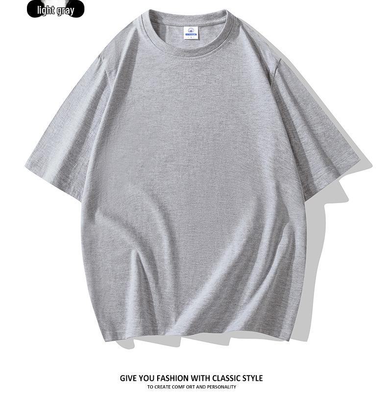 Мужская футболка свободного кроя из чистого хлопка с круглым вырезом и коротким рукавом, лето 2025 г.