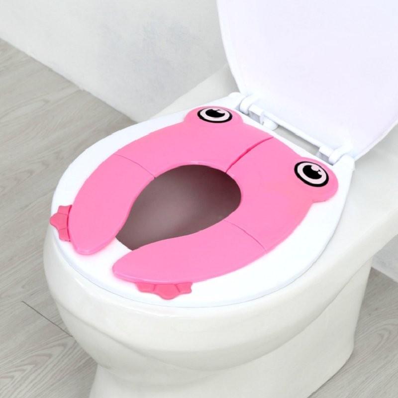 Настраиваемая Складная Портативная Подушка для Сиденья Унитаза 'Сова' для Детей Доступна в Зеленом Лягушонке, Розовом Лягушонке и Синем Лягушонке