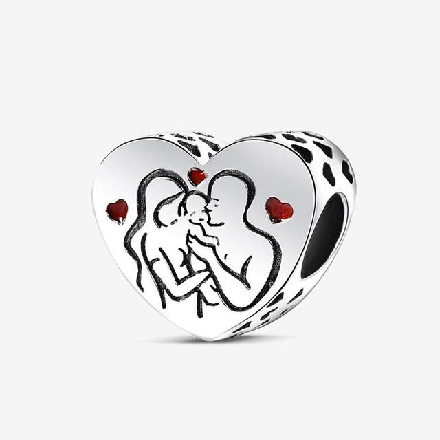 Аксессуары ко Дню матери, стерлингового серебра 925 пробы, бусины, подвески в форме сердца для мамы, подходят оригинальные браслеты, женские ювелирные изделия, подарок