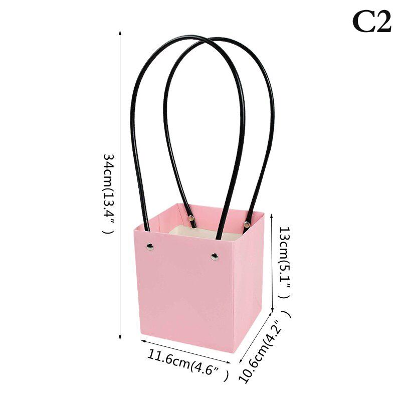 Портативная цветочная коробка, водонепроницаемая бумажная удобная сумка, крафт-сумка, подарочная коробка для вечеринки