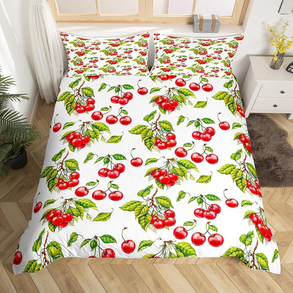 Red Pitaya Duvet Cover King Queen Dragon Fruit Painting Bedding Set Tropical Fruits Comforter Cover Modern Art Soft Quilt Cover