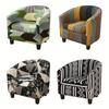 Чехол на стул для клуба из эластичной ткани Spandex Barrel Chair Covers Printed Bath Living Chair Covers Furniture Protector Sofa Cover