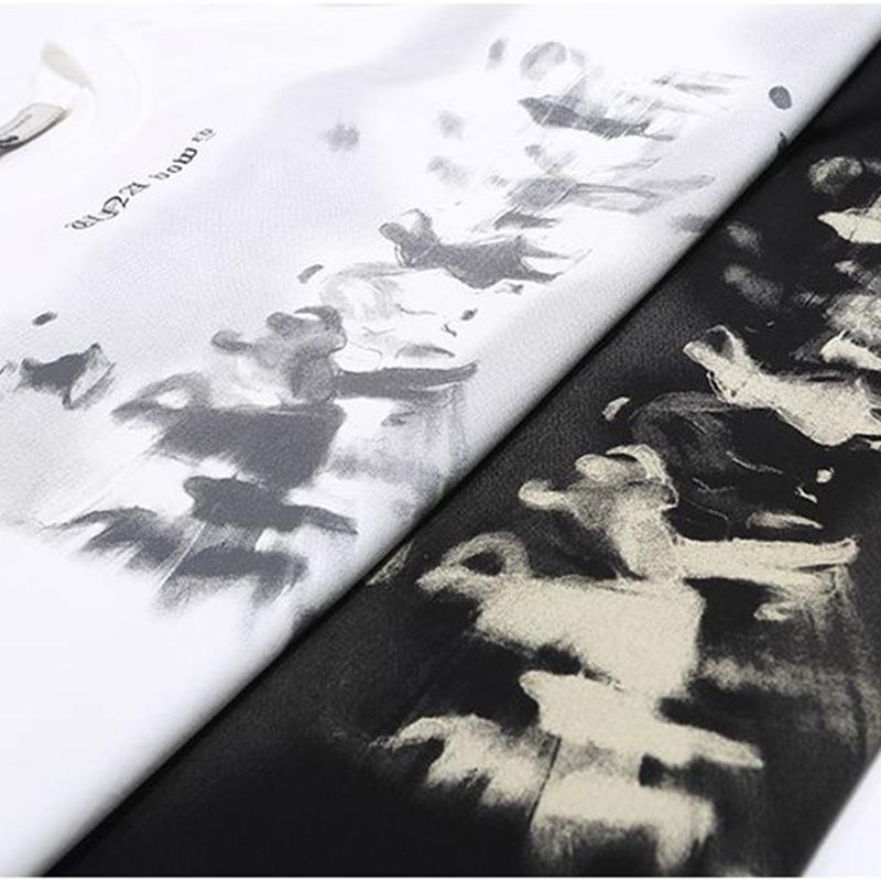 Streetwear Танцующие Тени Графическая Футболка Хлопковая Футболка Унисекс Топы Футболки Летняя Футболка с Коротким Рукавом